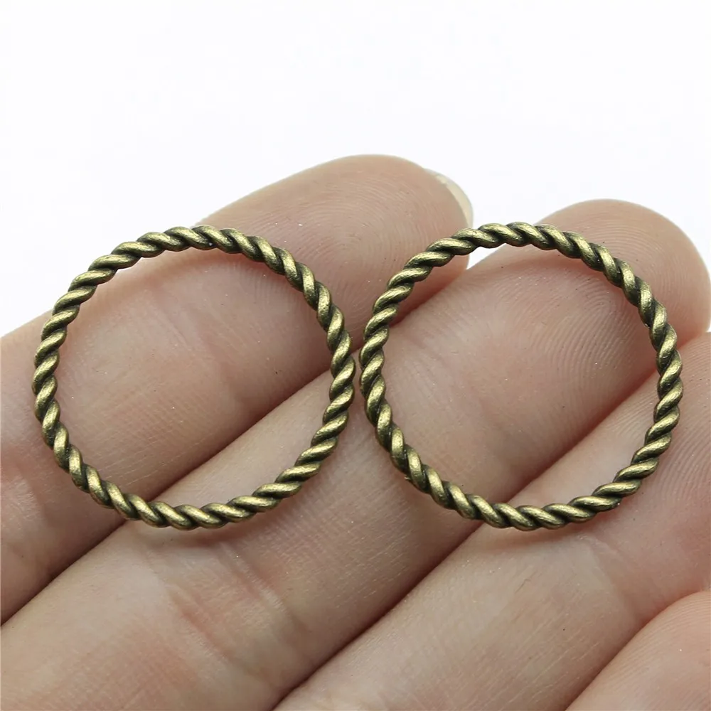 

20pcs 25mm Pendant Circle Connector Charm Pendants For Jewelry Making Antique Silver Color Circle Pendants