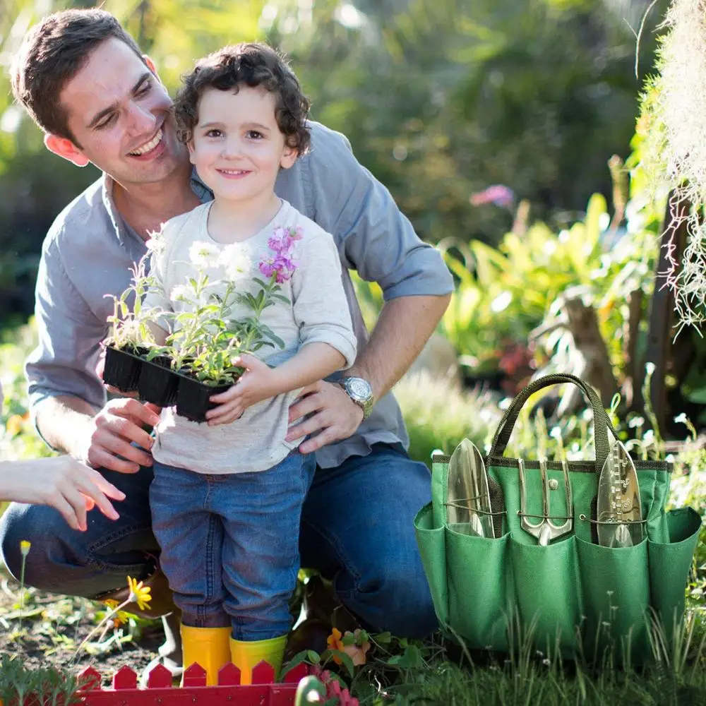 

Multifunctional Portable Garden Tool bag Organizer Tool Storage Green Oxford Wall Hanging Storage Bags Pockets for Home Garden