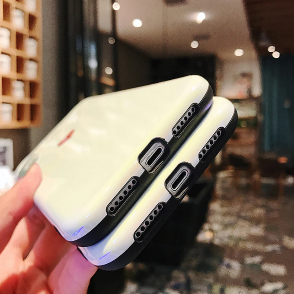 

Blu-Ray Phone Case For iPhone 11 Pro Max XR XS Max X 6 6S 7 8 Plus Love Heart Soft IMD Cute Glossy Back Cover Coque