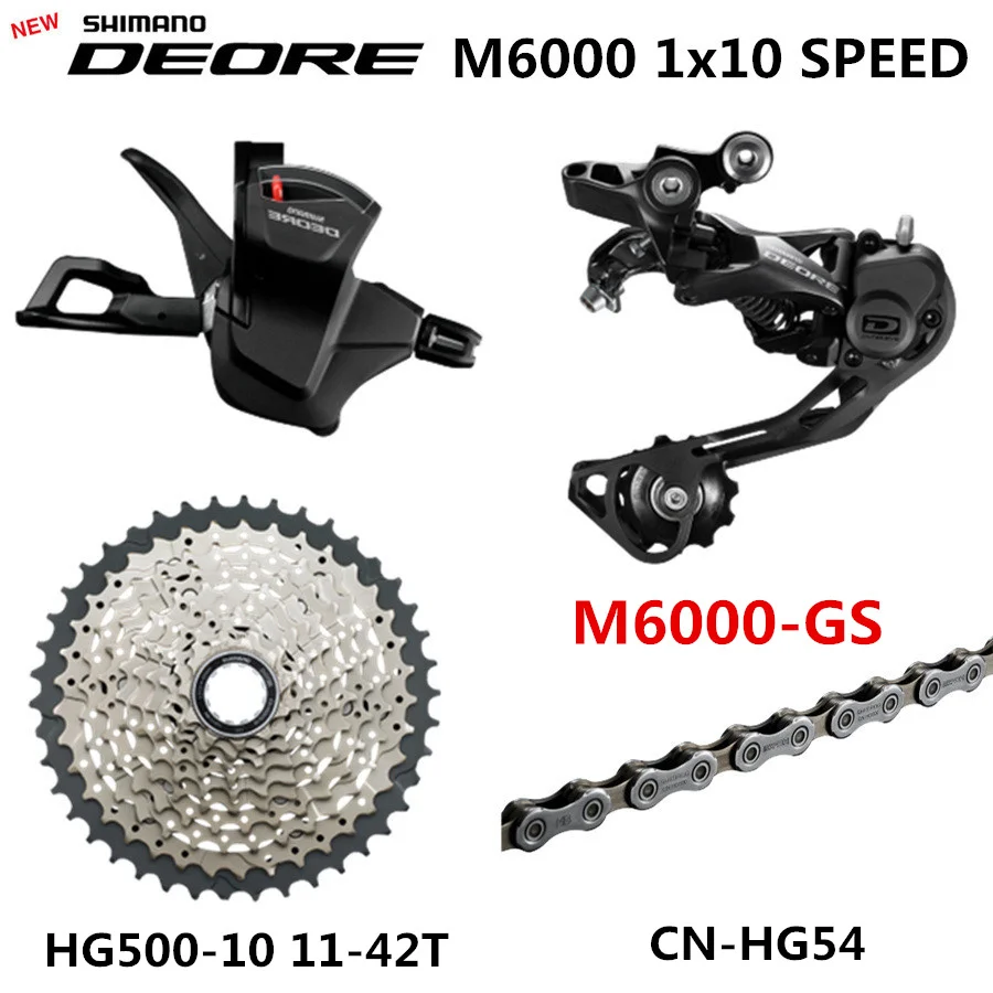 DEORE M6000 набор групп горного велосипеда 1x10-Speed 11-42T M6000 задний переключатель рычага переключения передач - Цвет: M6000GS 500-10 42T