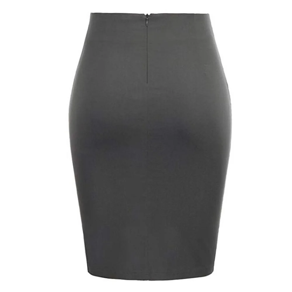 Женская юбка с высокой талией черная Повседневная офисная для работы