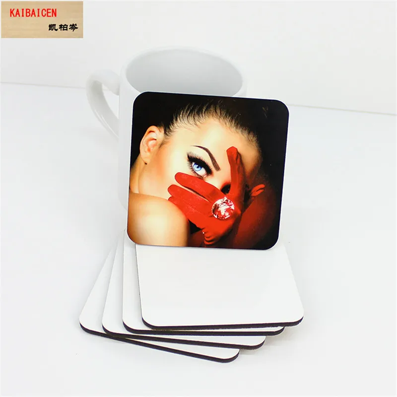 

20pcs Sublimation Blank Coasters DIY Customized MDF Square Circle Hardboard Coaster Insulation Sublimation Cup Pad Slip 10x10cm