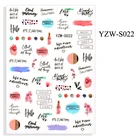 16 надписей, наклейка для ногтей, английские слова, буквы, предложение, дизайнерские украшения для ногтевого дизайна, маникюрные дизайнерские наклейки для ногтей