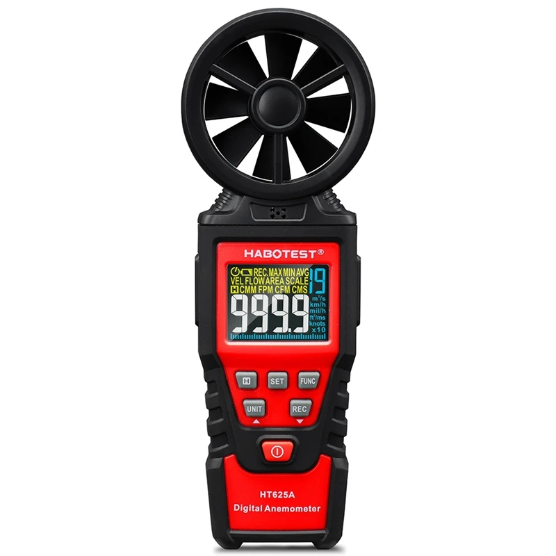 

HABOTEST HT625A Handheld Color Display Digital Anemometers Wind Speed Gauge Meter Air Volume Speed Scale MAX MIN AVG Measuring