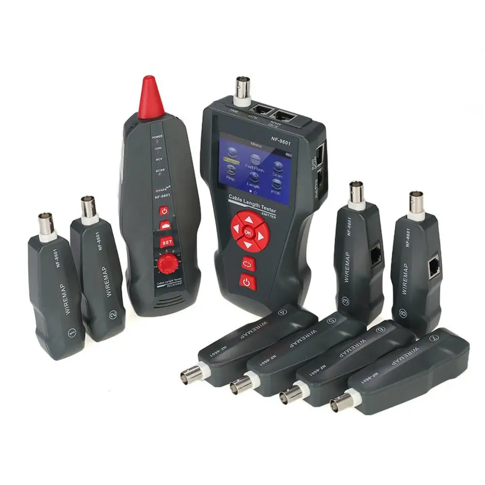 NF-8601S Многофункциональный сетевой кабель тестер ЖК-кабель Длина метр обрыв тестер RJ45 телефонная линия проверки