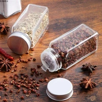 12pcs spice jars square glass containers seasoning bottle kitchen and outdoor camping condiment containers with cover lid