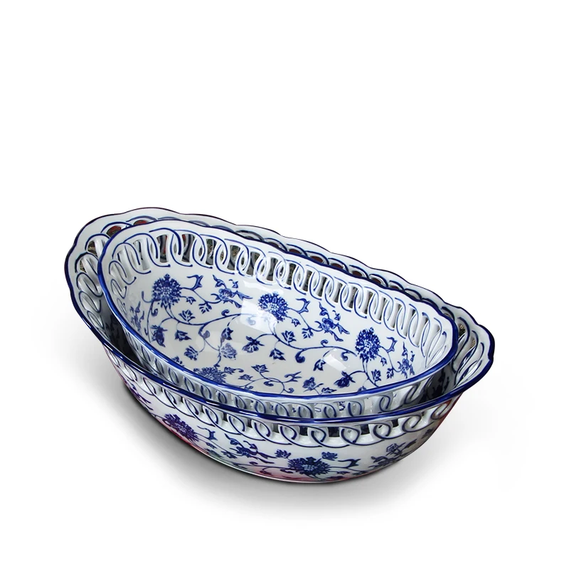 Голубая и белая фотография для гостиной креативная Бытовая корзина фруктов