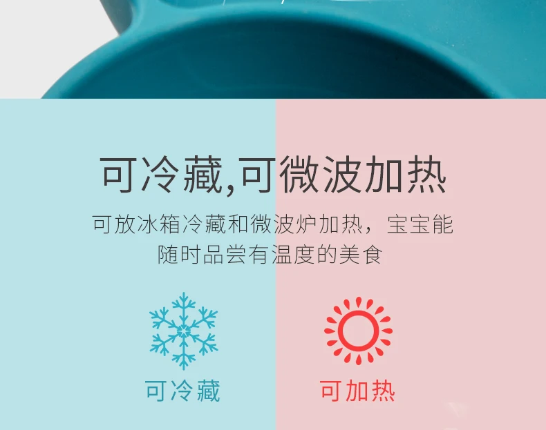 

BPA Free Kids Silicone Plates Learning Eating Training bowl Kit Cartoon Silicone Seperated Solid Food Bowl