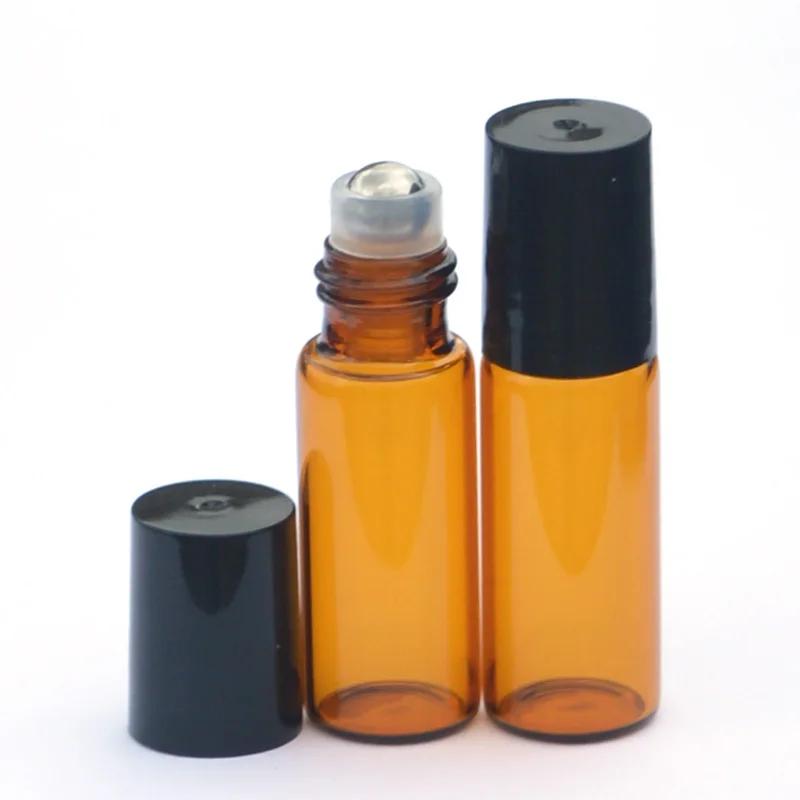 5 шт пустая мл янтарная рулонная стеклянная бутылка аромат Парфюмерия Эфирное
