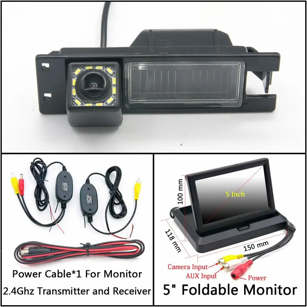 C Wireless 5 inch F 12 Светодиодный свет заднего хода автомобиля зеркало заднего вида Камера для Alfa Romeo 156 159 166 147 автомобиль Brera spider 2005 Ночное видение Водонепроницаемый парковки - Название цвета: C Wireless 5 inch F