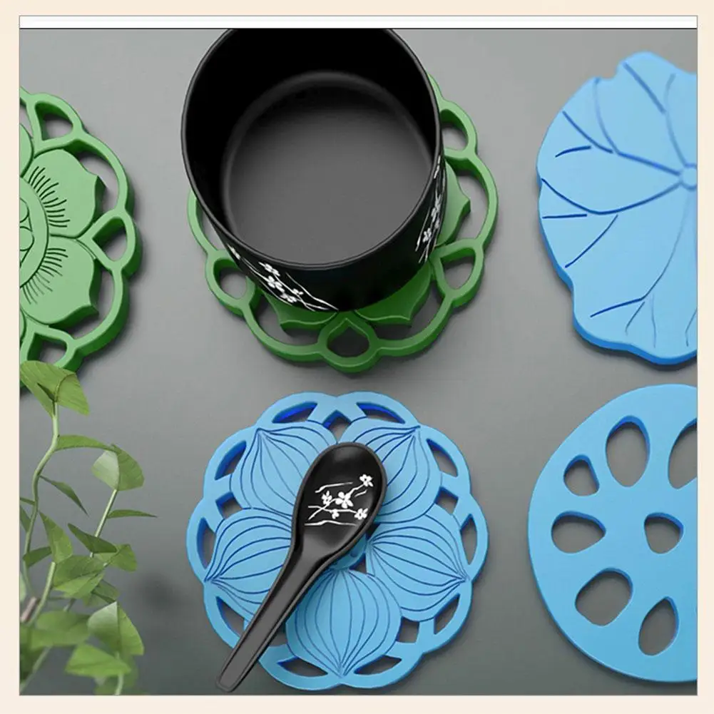 

DIY Crystal Epoxy Resin Drop Mold Lotus Flower Coaster Silicone Mold Resin Casting Cup Mat Gasket Table Epoxy Table Decoration