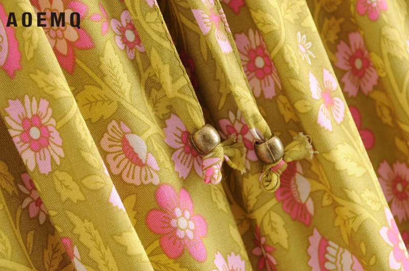 Женские юбки с оборками AOEMQ трапециевидные цветочным принтом эластичные