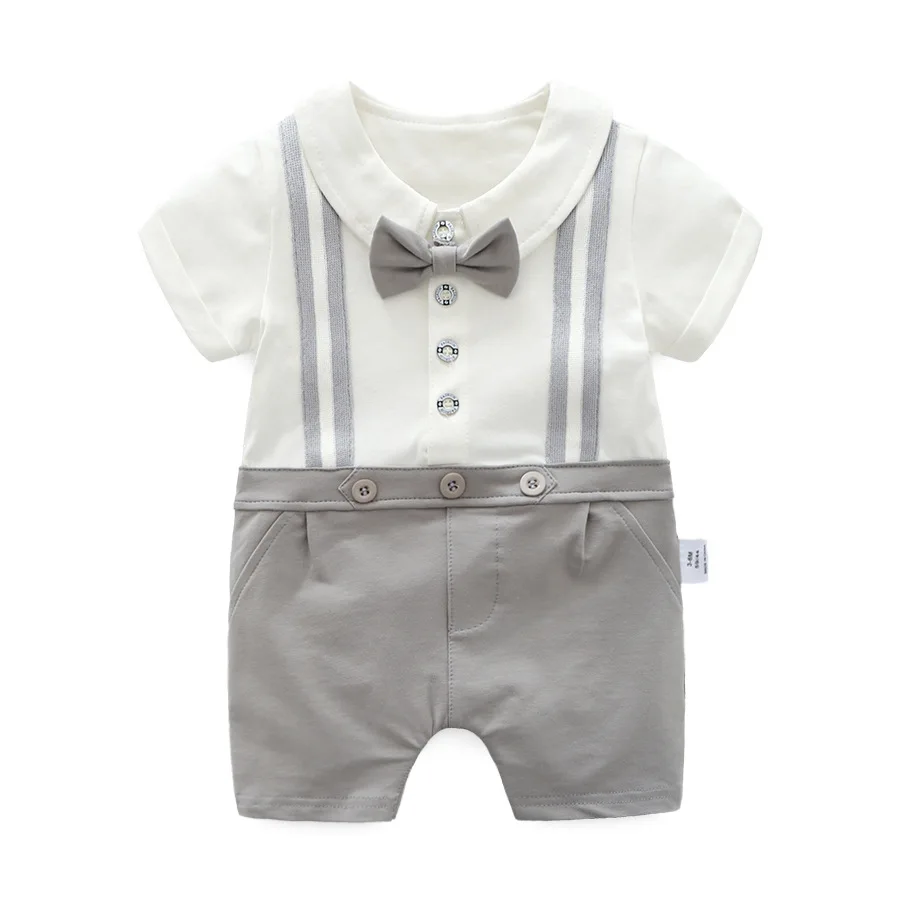 

Yg brand children's clothing 2021 summer new baby boy's strap and tie one-piece clothes for going out baby creeping clothes