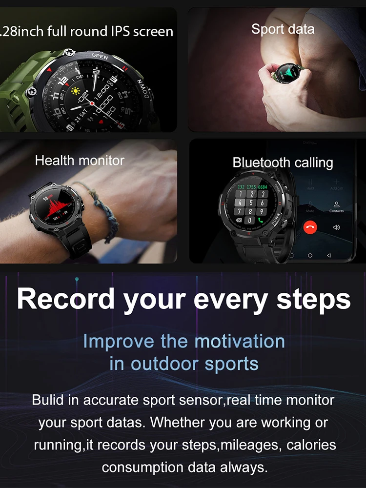 Xiaomi Youpin 2021 new smart watch bluetooth call full color screen step counter remote camera multi-sports mode male | Электроника