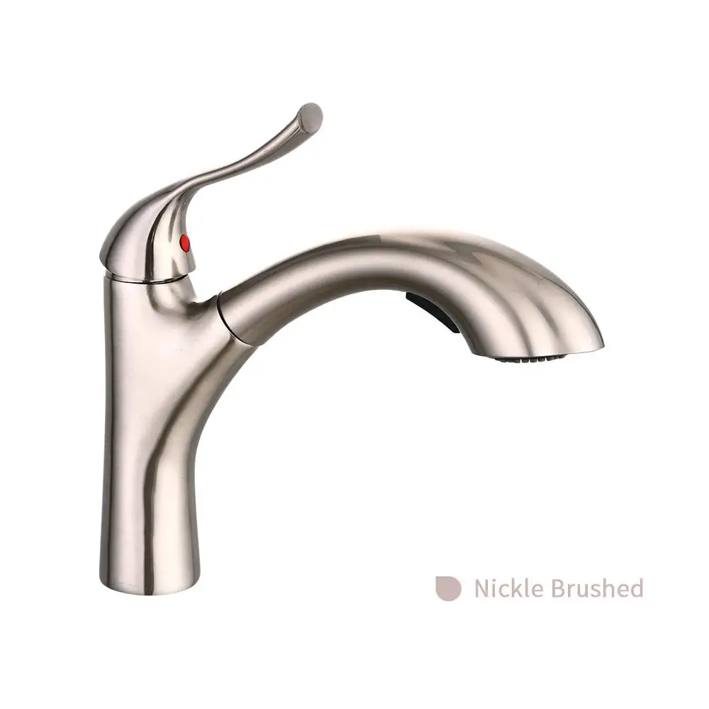 Nickel Brushed SOGNARE, кран для кухонной раковины с одной ручкой, с выдвижным распылителем, горячий и холодный кухонный кран, латунный матовый никель, кран для воды - Цвет: Nickel Brushed