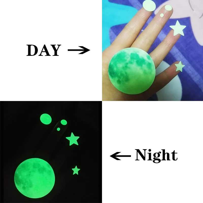 

Moon Stickers PET Wall Decoration Flat Luminous Fluorescent Dots 637 Wand