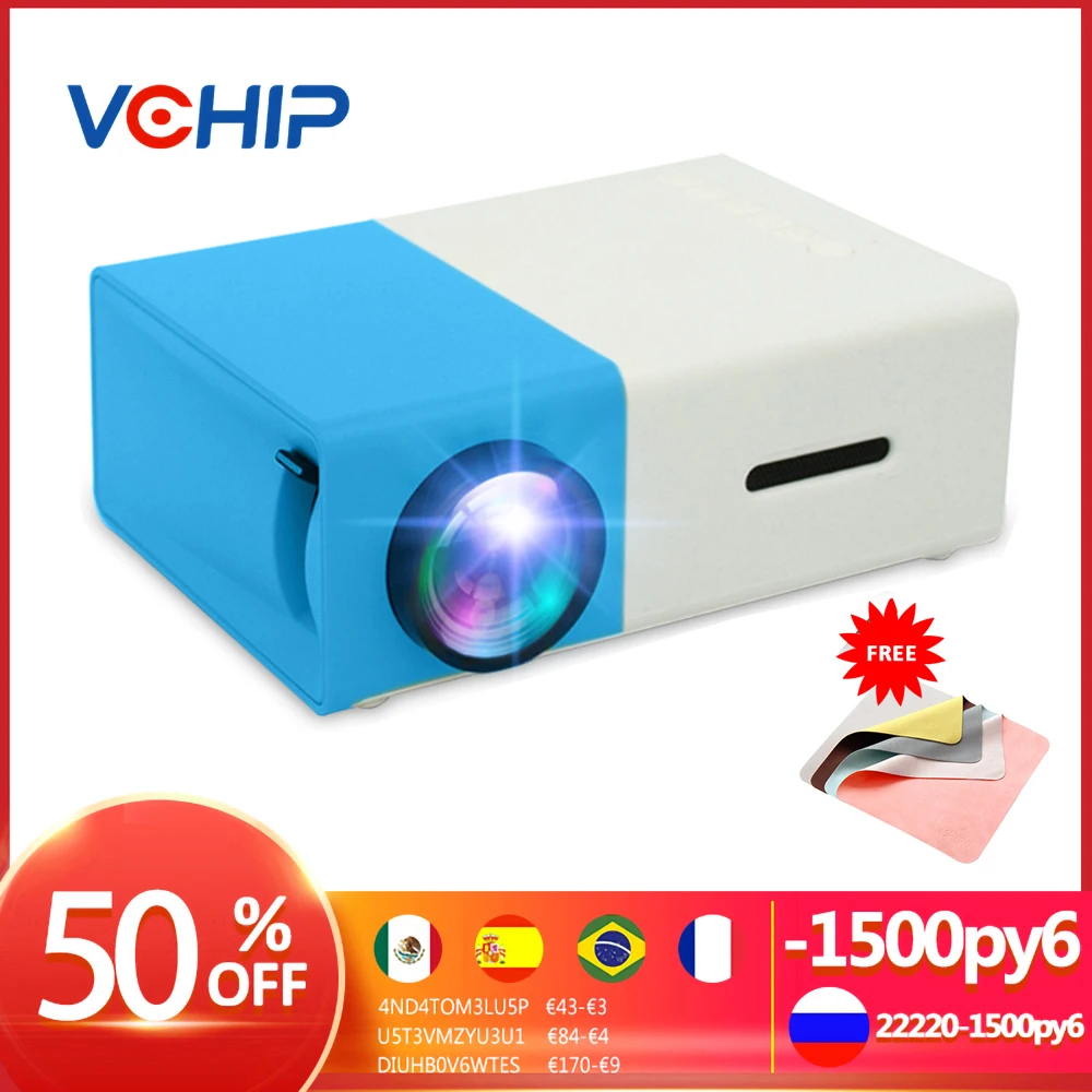 

Мини-проектор светодиодный VCHIP YG300, Full HD, поддержка 1080P