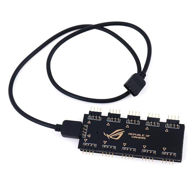 

10 RGB Synchronization HUB Splitter Extension Cable 12V 4IN Interface