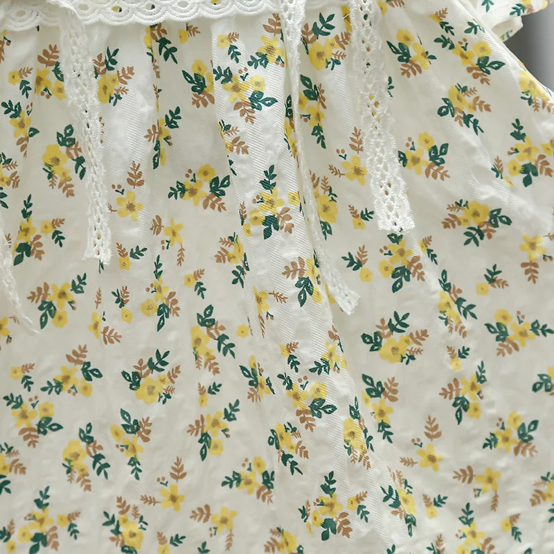

Baby Girls Floral Summer Dress Korean Fashion Toddler Patchwork Princess Vestidos Infant Short Sleeve Casual Costumes