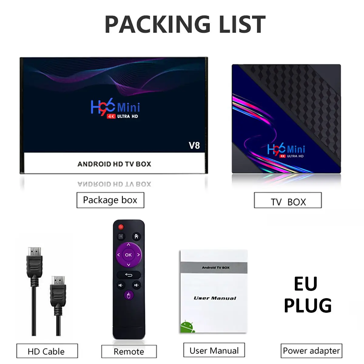 

H96 Mini V8 RK3328 Smart TV Box Android 10.0 1080P 4K Media Player h96 mini Set top Box 2.4G Wifi Android TV BOX support netflix