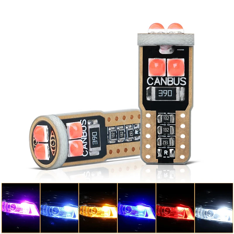 

100x Super bright T10 W5W 196 168 Socket 3030 6SMD Diode Auto Side marker Parking Indicator Light License Plate Lamp 12V Orange