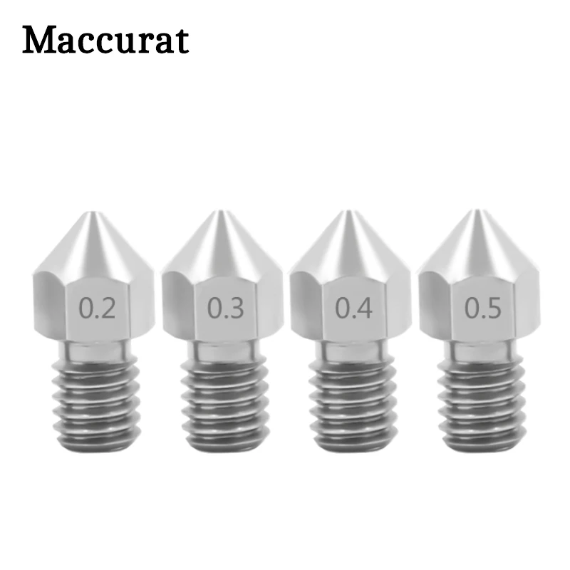 

2pcs 3D Printer MK8 V5 V6 Stainless Steel M6 Nozzle 0.2/0.3/0.4/0.5/0.6/0.8mm Extruder Print Head For 1.75mm or 3.0mm Fliament