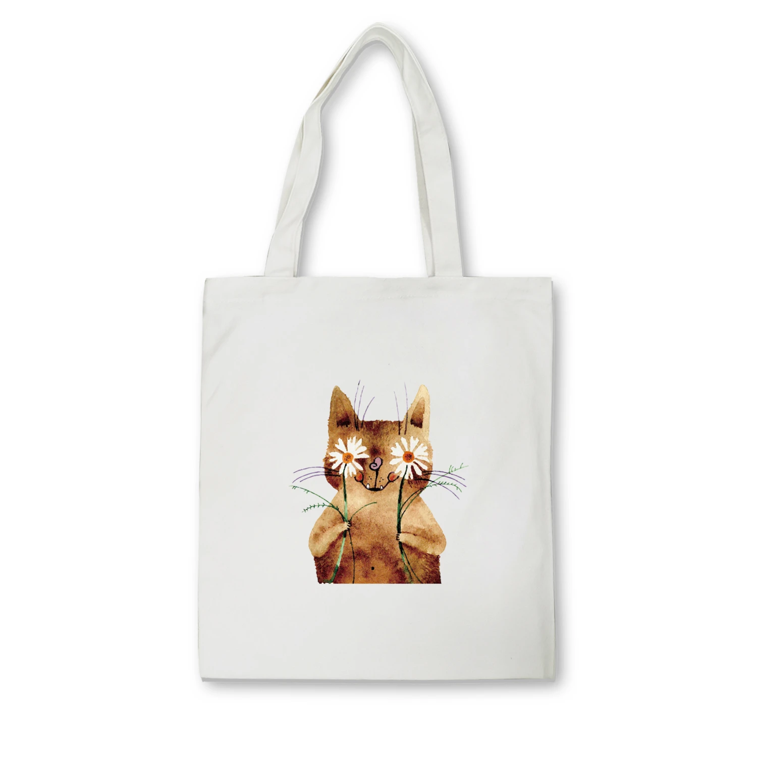 

Креативная Женская Холщовая Сумка для покупок с изображением кошки, женская наплечная сумка, эко-сумка, многоразовая сумка-тоут для покупок