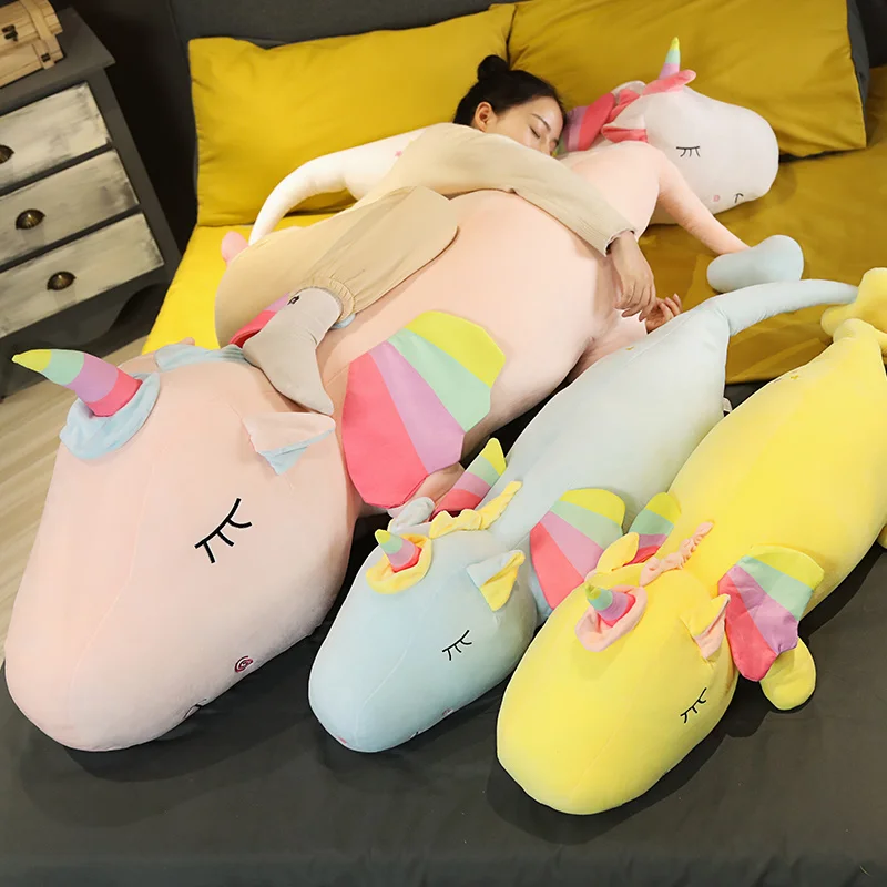 

New Giant Lying Unicorn Stuffed Animals Plush Toys Cute Horse Doll Soft Pillows Kawaii Gift Toy For Kids Girlfriend Brithday