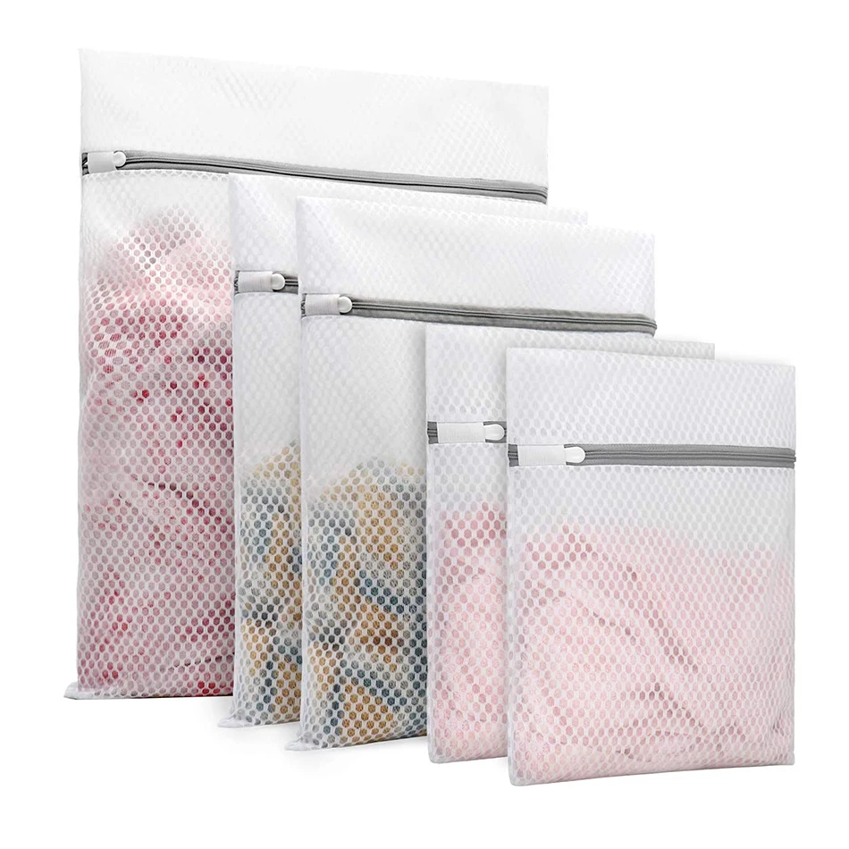 

Honeycomb Mesh Laundry Bags Durable Protect Clothes From Tangling Premium Washing Machines Zipper Polyester For Bra Blouse