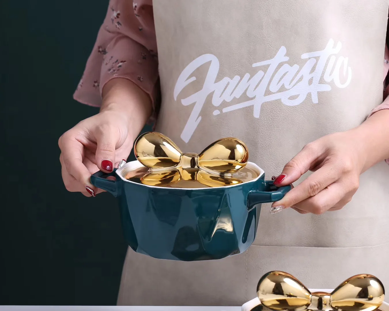 Скандинавская керамическая миска для лапши с ручкой завтрака рисовая десерта