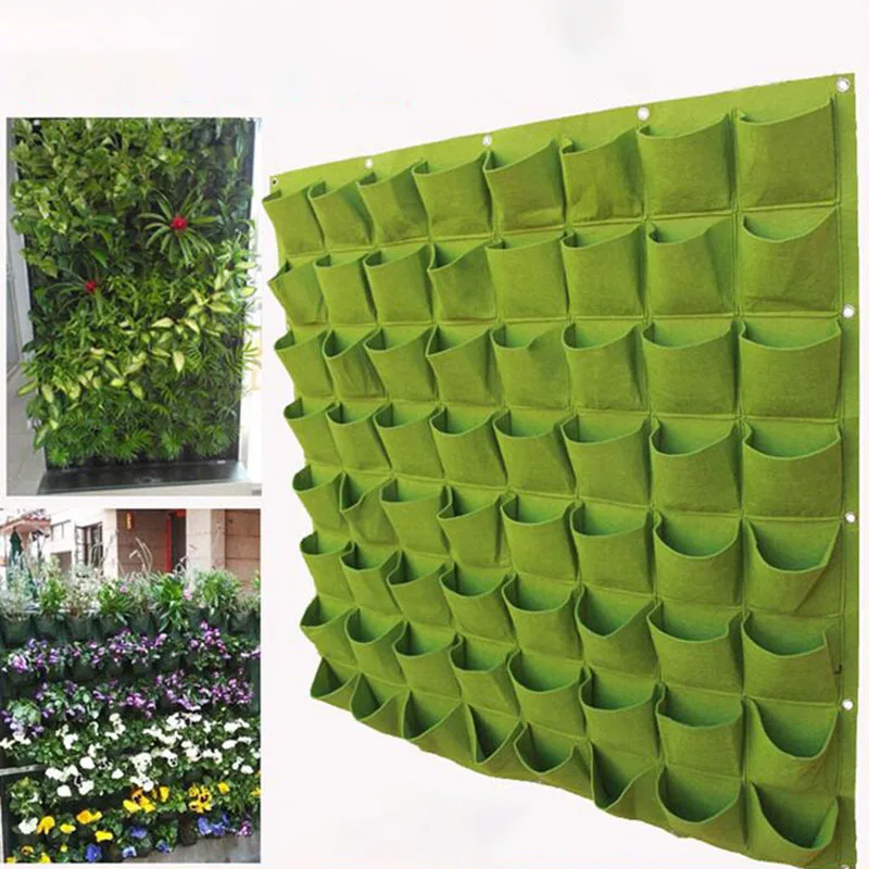 

Green pocket planting bag planter vertical home garden vegetable living room garden bag seedling wall hanging plant planting bag
