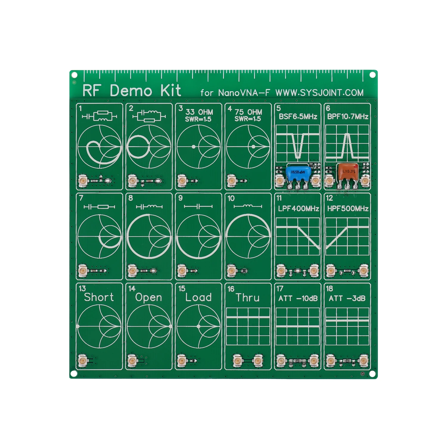 PCB RF Demo Kit NanoVNA тестер доска фильтр аттенюатор для F Векторный анализатор сети с 2*200