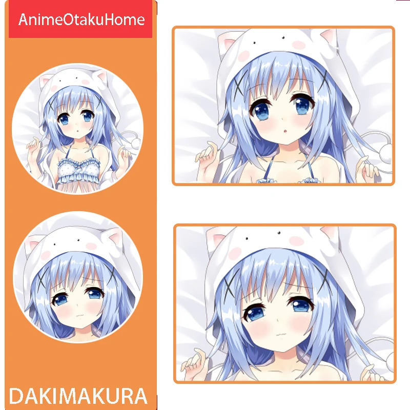 

Anime Manga Is the order a rabbit Kafuu Chino Throw Pillow Cover Hugging Body Pillowcase Otaku Bedding Dakimakura Pillow Case