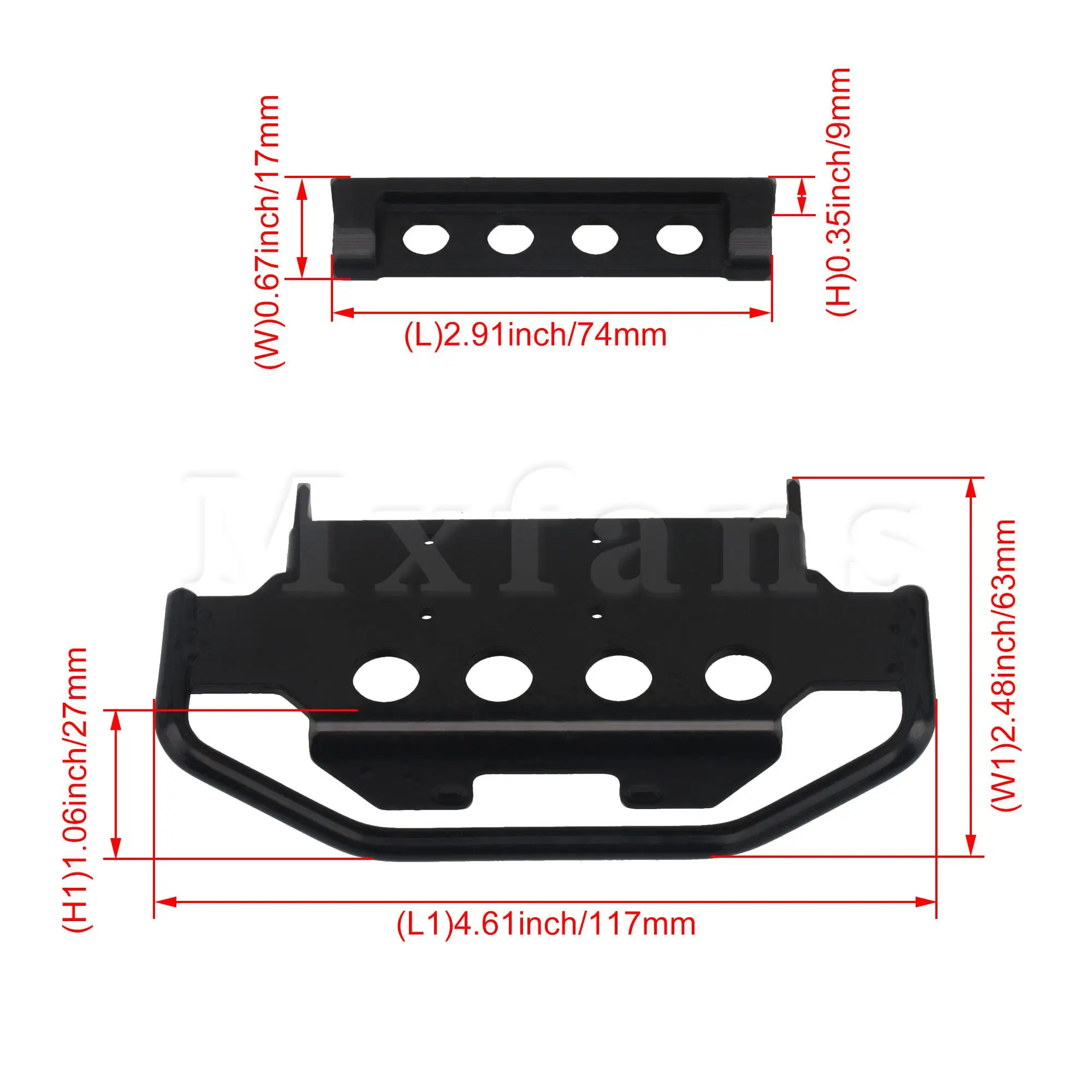 

Mxfans TRX4-08 Front Bumper Accessory Replacement for TRAX4 RC Climbing Car