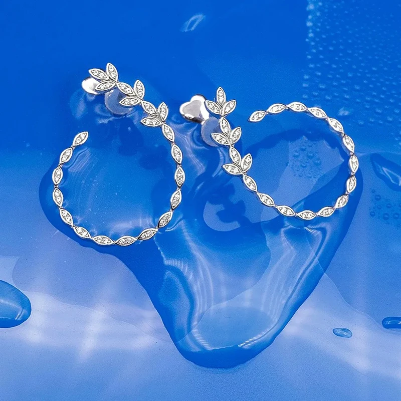 Модные очаровательные серьги из стерлингового серебра копия 1:1 серебряные