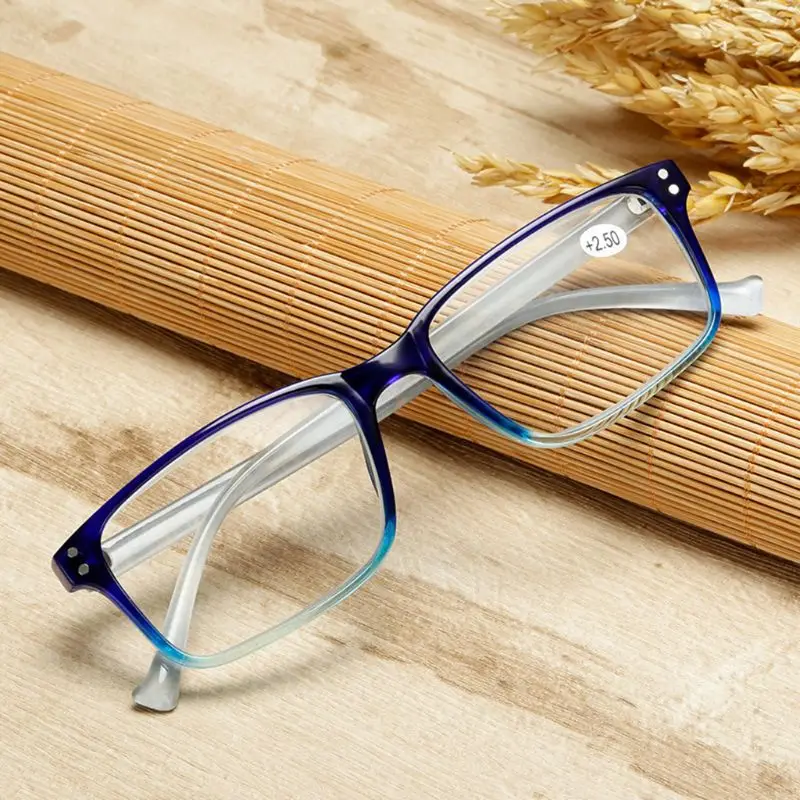 

Simple Comfortable Reading Glasses Lightweight Men Women Square PC Frame Gradient Color Personality Eyewear Diopter +1.0~+4.0