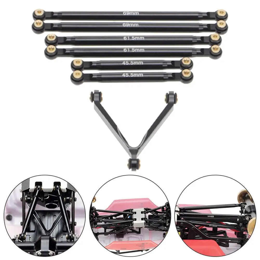 

6pcs 45mm 61mm 69mm Aluminum Alloy Axial Link Set Upgrade SCX24 1/24 RC Car 90081 For Axial Parts Racing M7X5