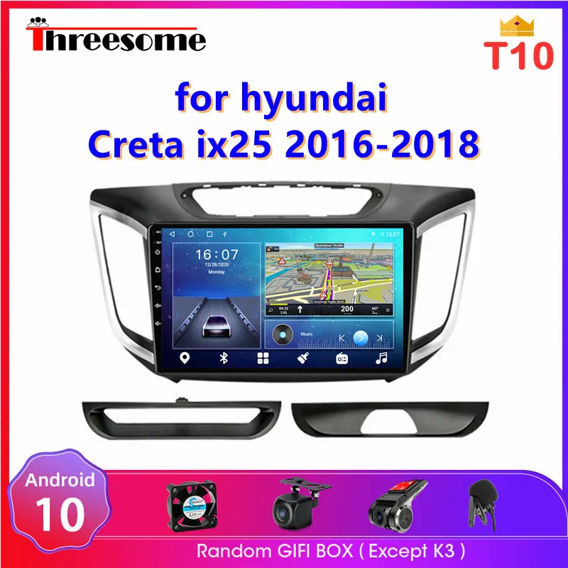 

Android 10.0 4G+Wifi 8 core 2din Car Radio For hyundai Creta ix25 2016-2018 multimedia player GPS Navigation RDS DSP+48EQ stereo