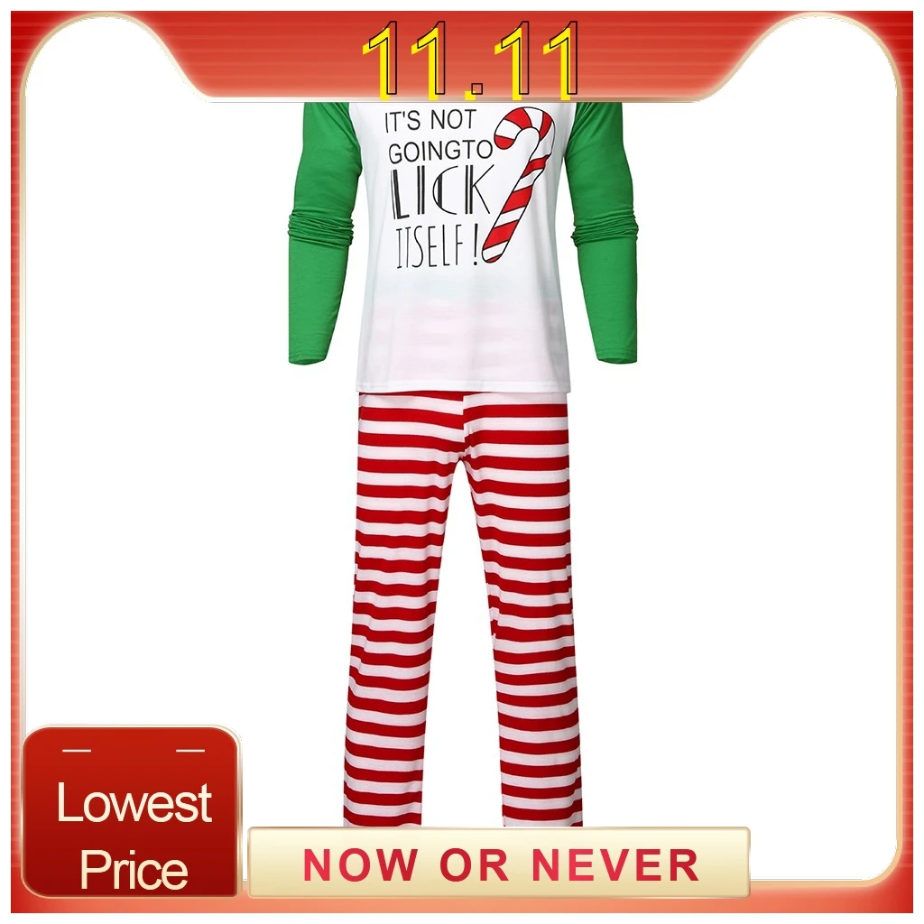 Рождественские повседневные одинаковые пижамы для всей семьи одежда сна с