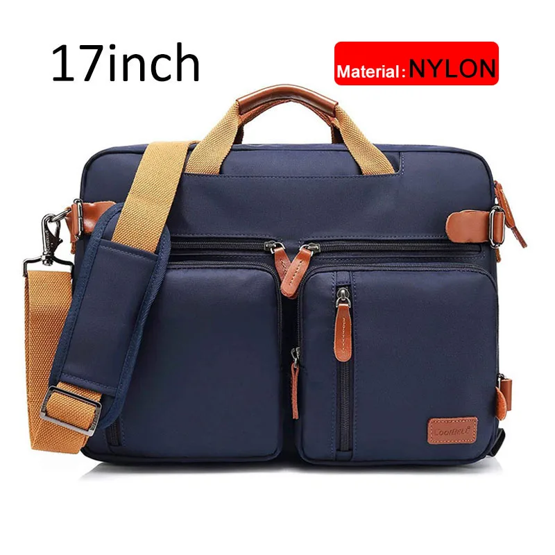 Blue nylon 17 inch 17 дюймов трансформируемый портфель, мужская деловая сумка, сумка-мессенджер, повседневная сумка для ноутбука, многофункциональные дорожные сумки для мужчин, большие XA161ZC - Цвет: Blue nylon 17 inch