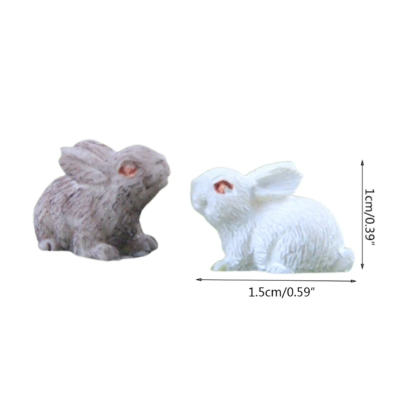 

10pcs Resin Miniature Bunny Animals Fairy Garden Mini Forest Farm Animal Realistic Micro Tiny Animals TerrariumFigurines