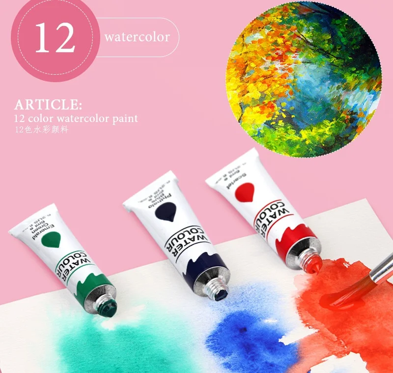 

Art Painting Set 145 PCS Water Color Pen Crayon Oil Pastel Colored Pencil Drawing Stationery Non-toxic Gift Kit for Children