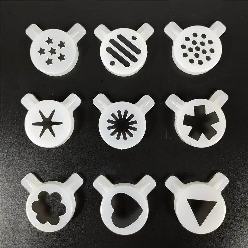 

9 In 1 Set Fantastic Modeling Caps Spare Parts of Soft Ice Cream Maker Nozzle Accessories Moulding Lids Inner Diameter 29mm