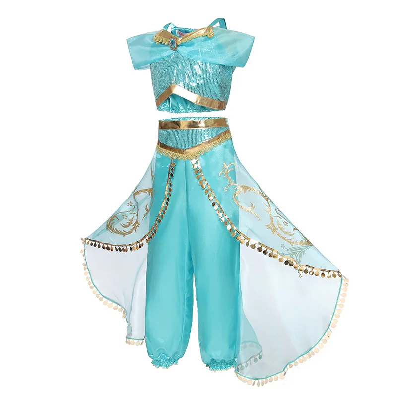 Girls Aladdin's Lamp Belly Dance Cosplay Costumes Princess Christmas Dresses Kids Halloween Clothes For Children | Детская одежда и