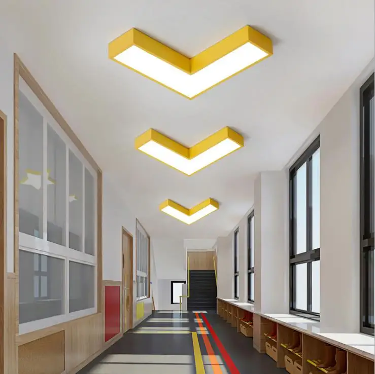 Современные Простые цветные креативные геометрические потолочные лампы для