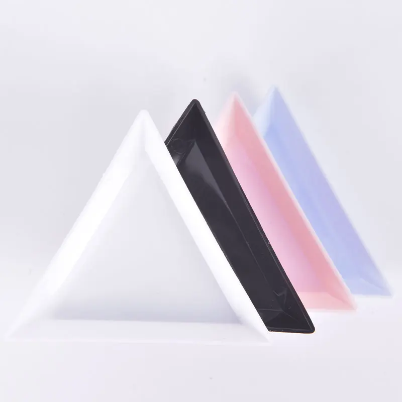 

10Pcs Triangle Plate Tray Rhinestone DIY Nail Art Decoration Dotting Tool