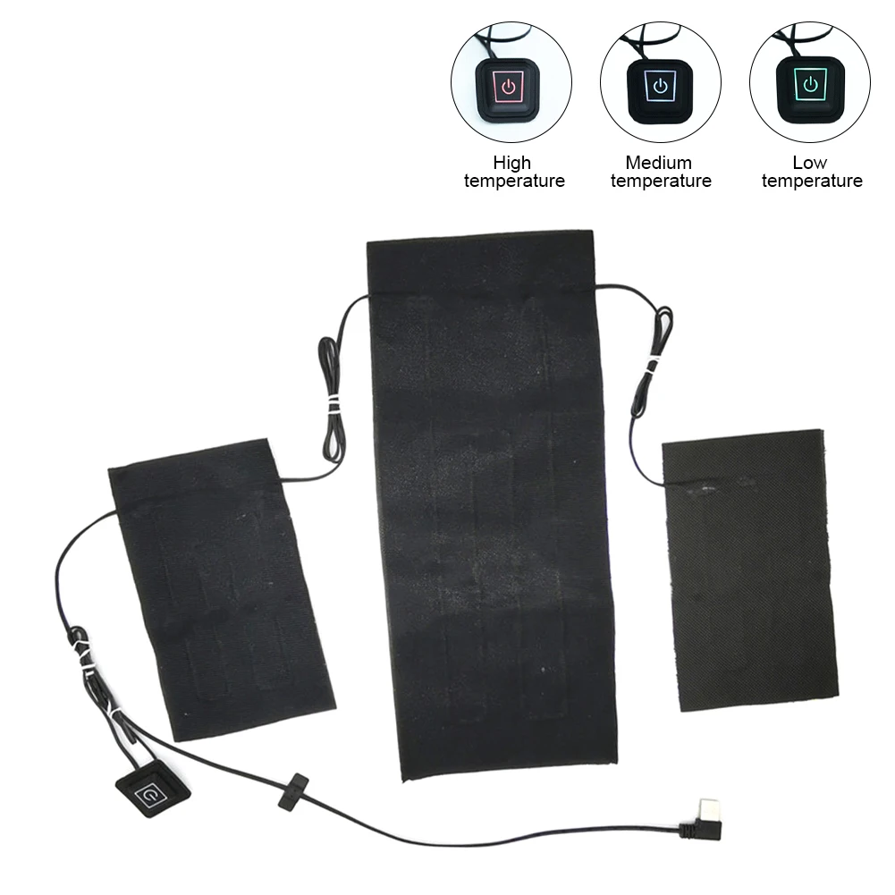 

3 in 1 Electric Heating Pad USB Clothes Heated Pad With 3-Gear Control Jacket Vest Heater for Waist Back Shoulder Abdomen