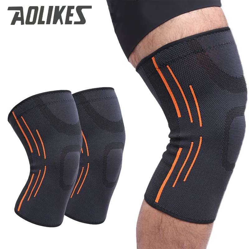 

1 Pair Fitness Knee Pads Sports Knee Support 3D Weaving Breathable Elastic Basketball Knee Brace Running Outdoors Sports Aolikes