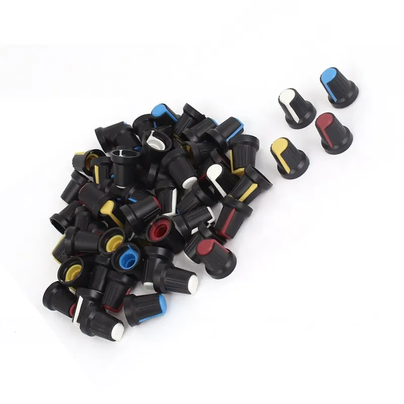 Рифленая втулка 6 мм отверстие потенциометр громкости Ручка управления крышкой 60