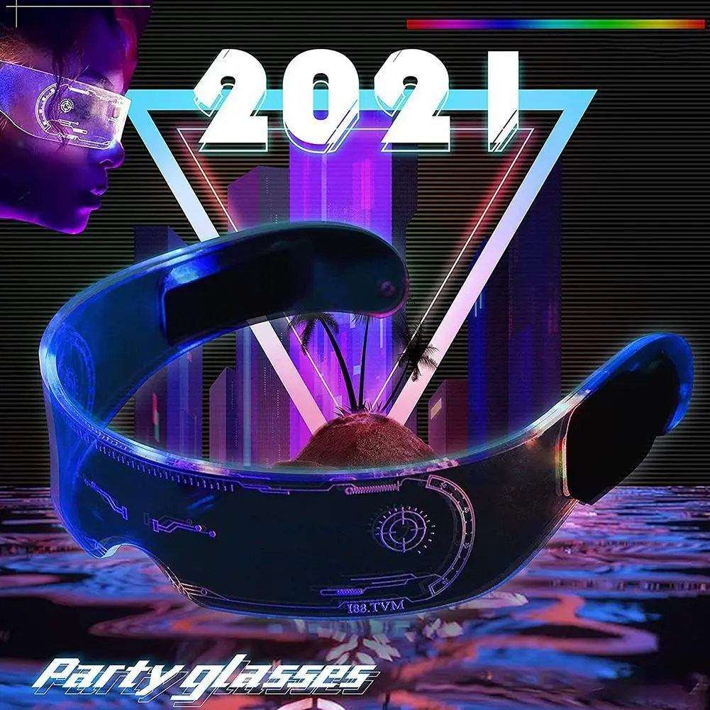 

Очки для научной фантастики, светодиодные светящиеся очки, очки для электромузыки, фестиваля, ежегодного собрания, бара, бенгди, научной фан...